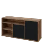 KU2-15DN3 P skříňka nízká 2-dveřová, nika, 740x1522x400, provedení pravé, dub halifax cínový/černá